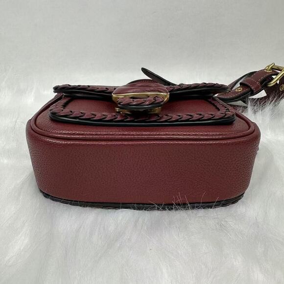 Coach Tabby Messenger 19 With Braid Crossbody In Brass/Wine Leather NWT CJ837 - Picture 4 of 10